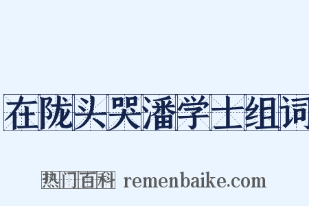 在陇头哭潘学士组词是什么意思的图片